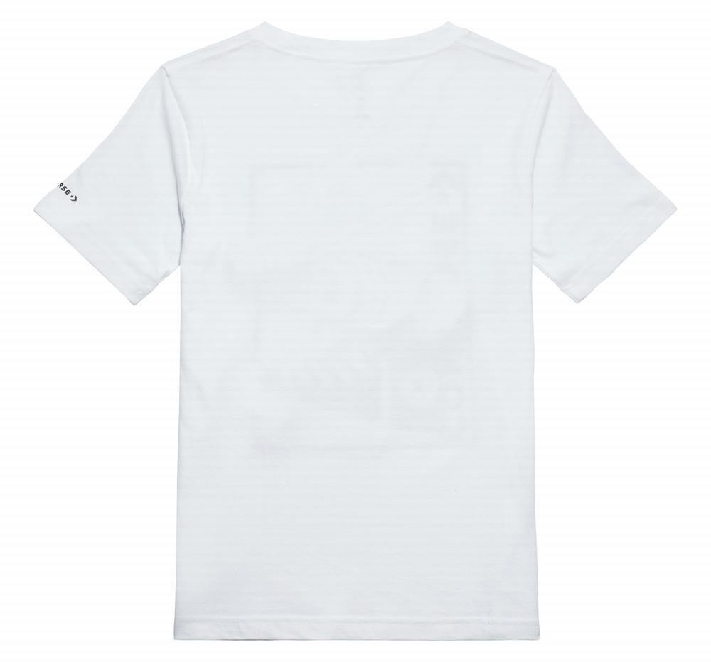 Camiseta Converse Chucks Stacked Rectangle Graphic Criança Branco 571329MNY